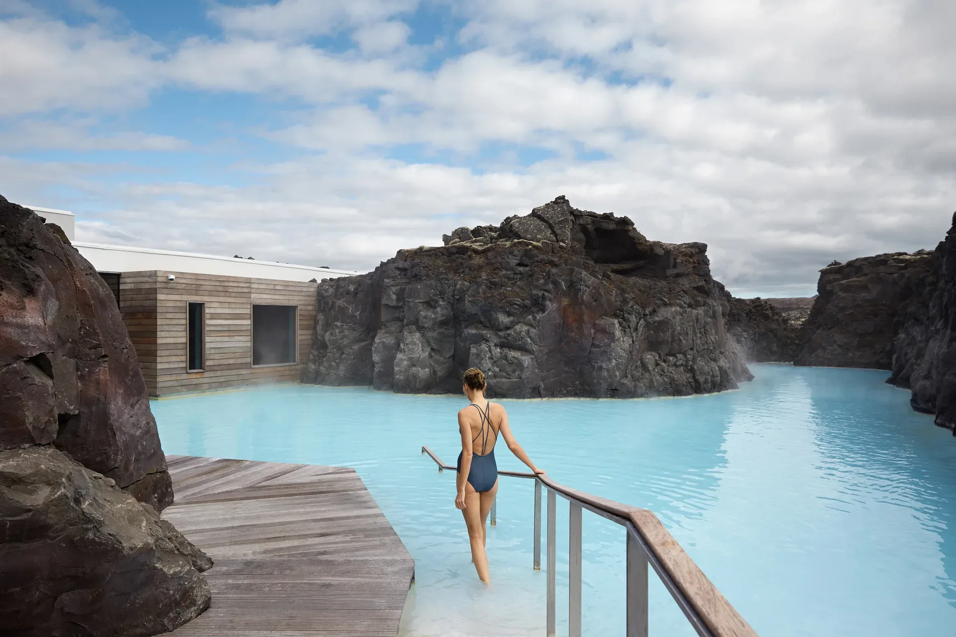 Geothermal spa landscape in Iceland
