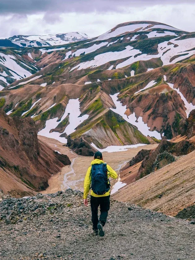 Colorful rhyolite mountains on the Laugavegur trail