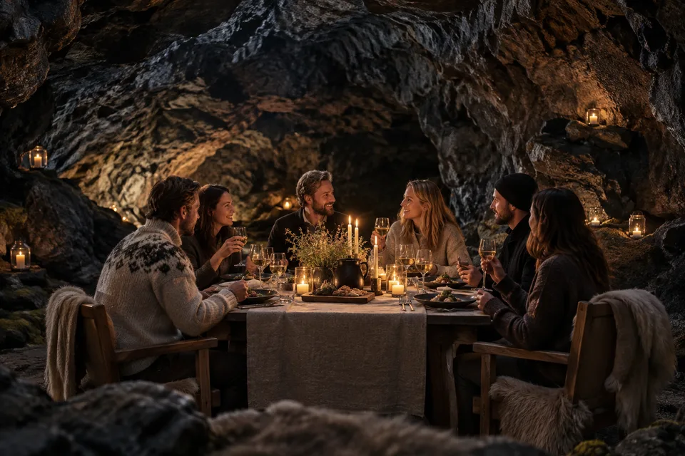 AI-generated illustration of Luxury Cave Dinner