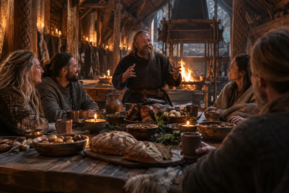 AI-generated illustration of Viking Feast & Stories