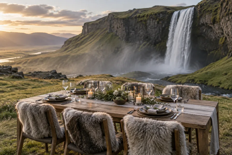 AI-generated illustration of Secret Waterfall Dinner