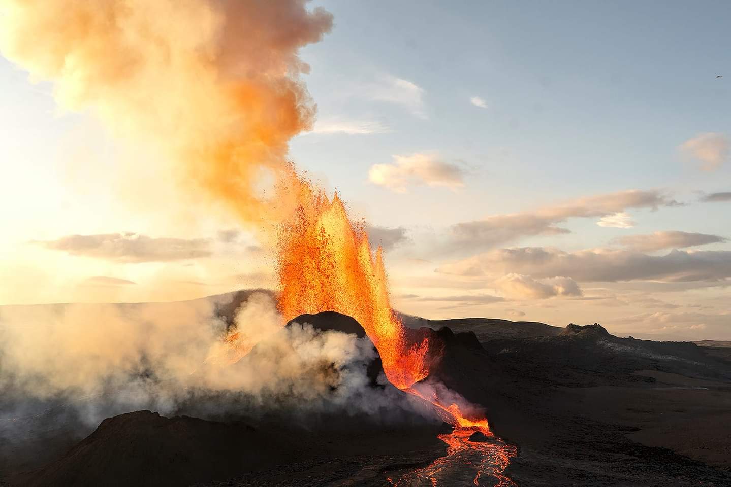 A volcanic eruption